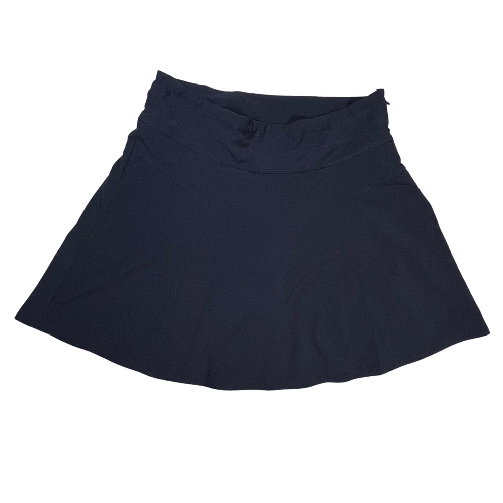 Athleta Skort Womens 4‎ Navy Blue Activewear Tennis Golf Zip Pocket Performance